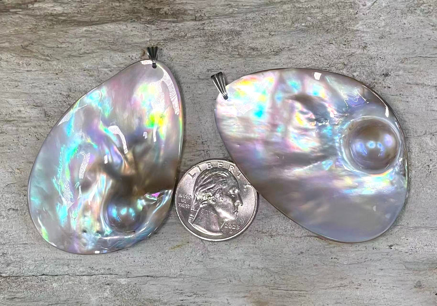 Mabe Pearl / Blister Pearl, Freeform Shape Pendant