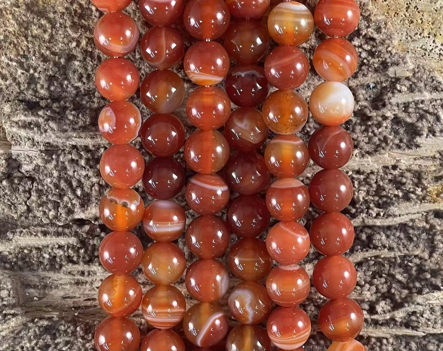 Red Sardonyx aka Banded Agate (Heated) Round