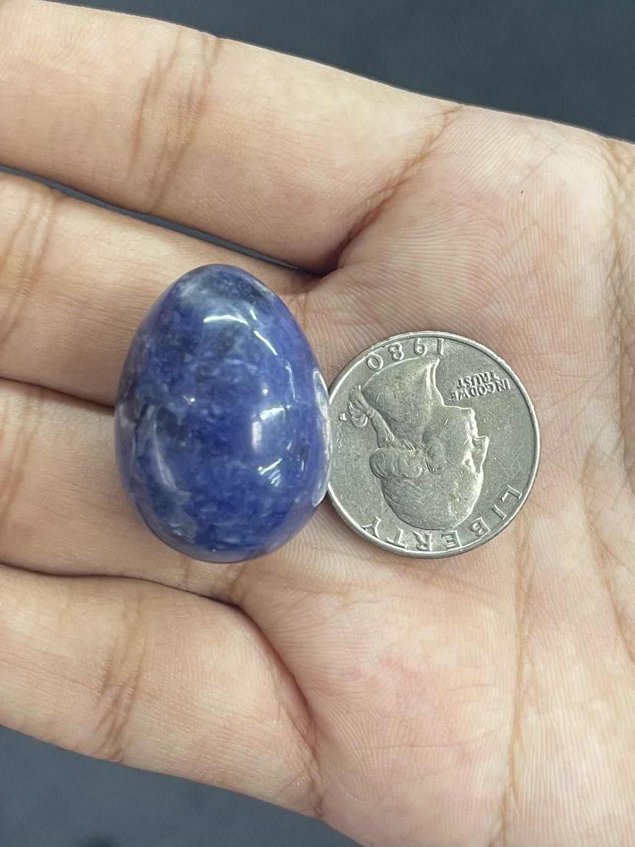 Sodalite, Egg Carvings, 22x30mm