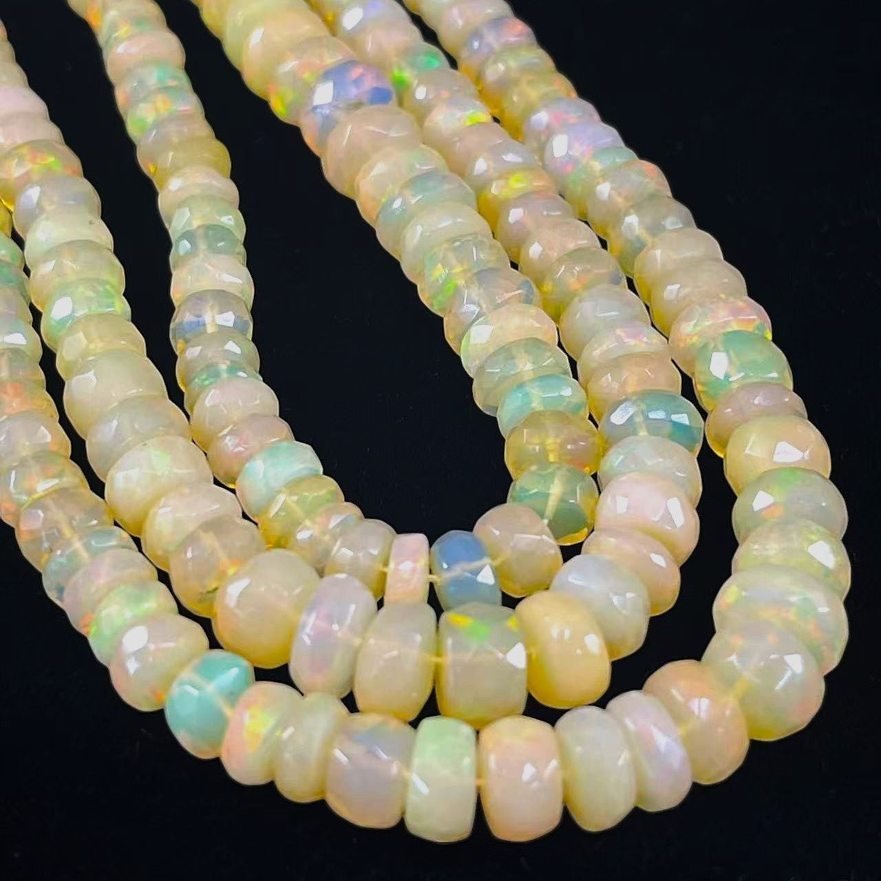 Ethiopian Welo Opal AA Faceted Rondelle Graduated 4-6mm