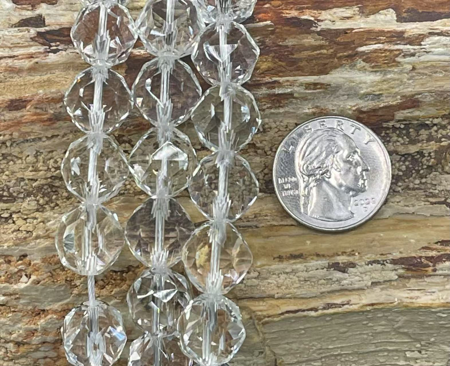 Crystal Clear Quartz AA Faceted Round Star Cut 14mm