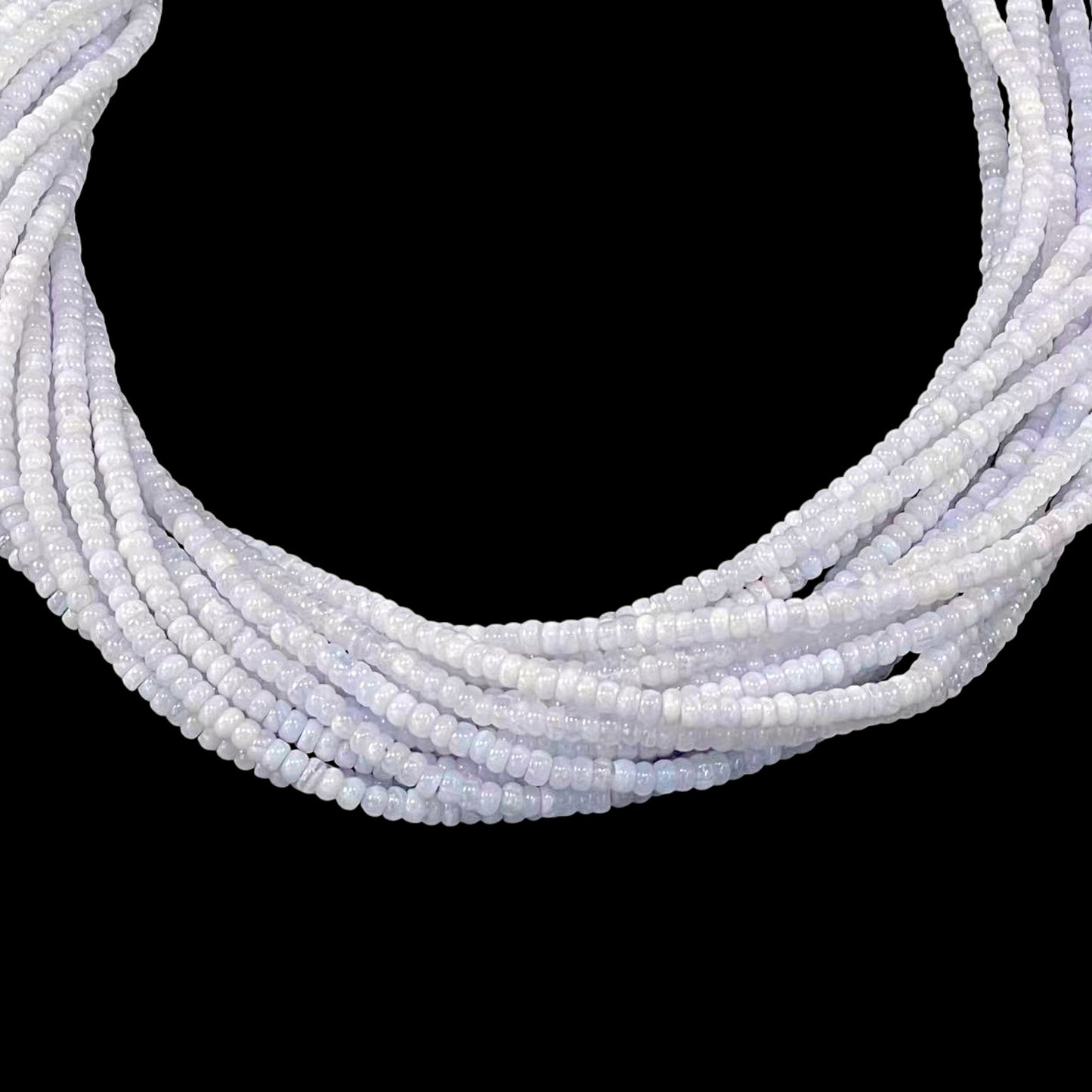 Blue Lace Agate Rondelle, 4mm