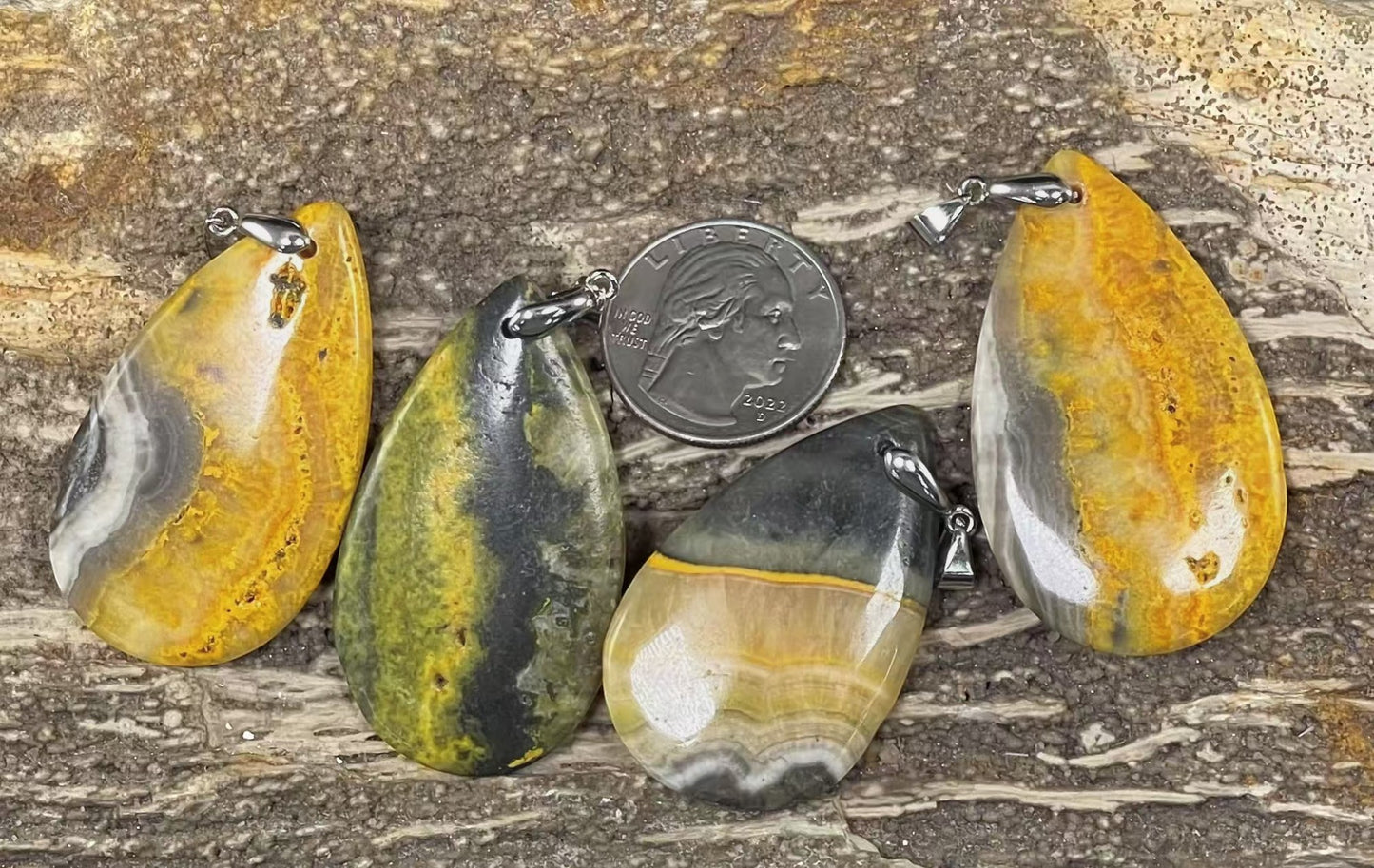 Bumble Bee Jasper Teardrop Pendant (1pc)