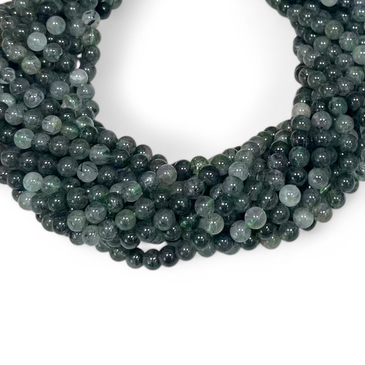 Green Rutilated Quartz Round 6mm 8mm