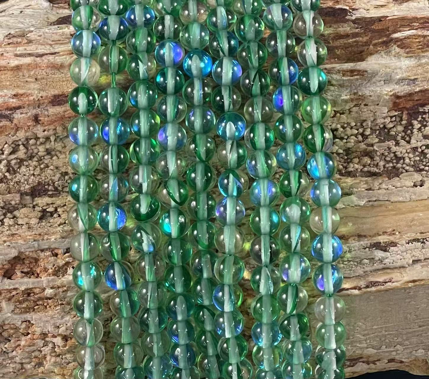 Mermaid Glass Beads aka Mystic Aura Quartz Round 6mm 8mm
