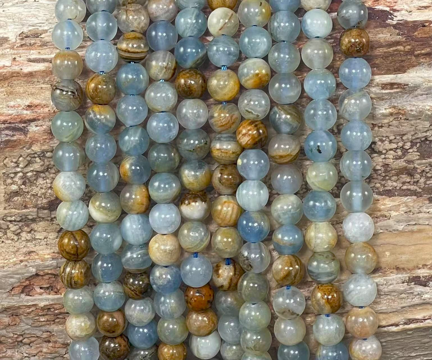Lemurian Aquatine aka Blue Onyx Calcite, Round