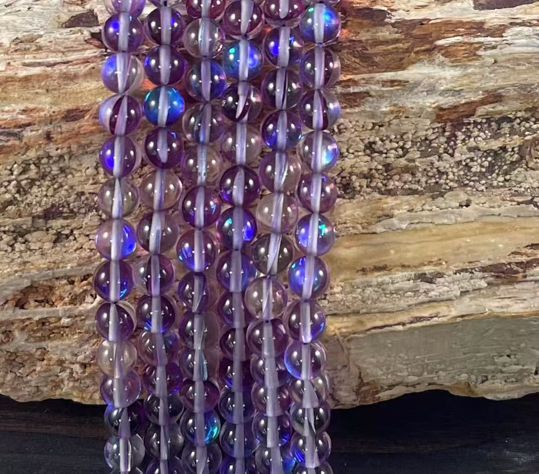 Mermaid Glass Beads aka Mystic Aura Quartz Round 6mm 8mm