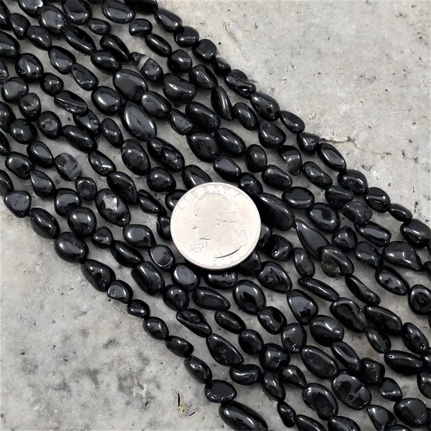 Black Tourmaline Nuggets 6x8mm