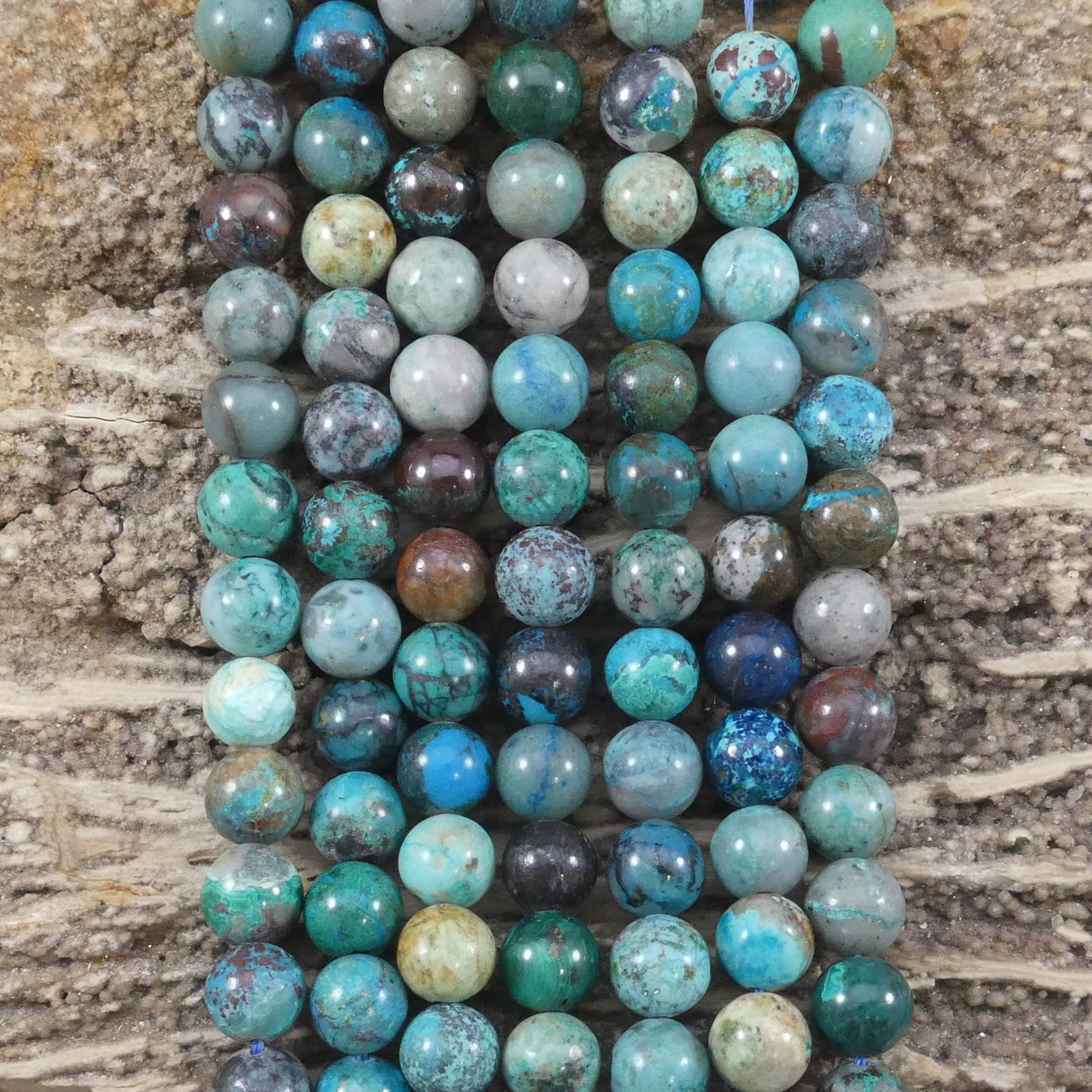 Peruvian Chrysocolla Round 6mm 8mm