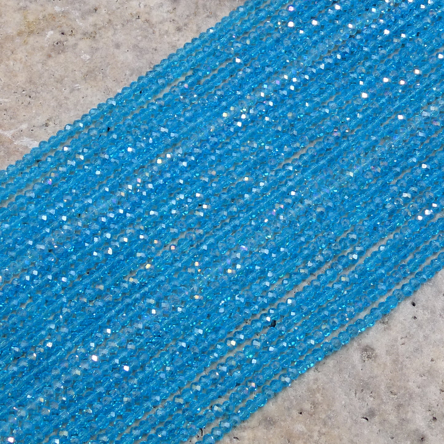 Crystal Rondelle Aquamarine AB, 2mm 4mm 6mm 8mm