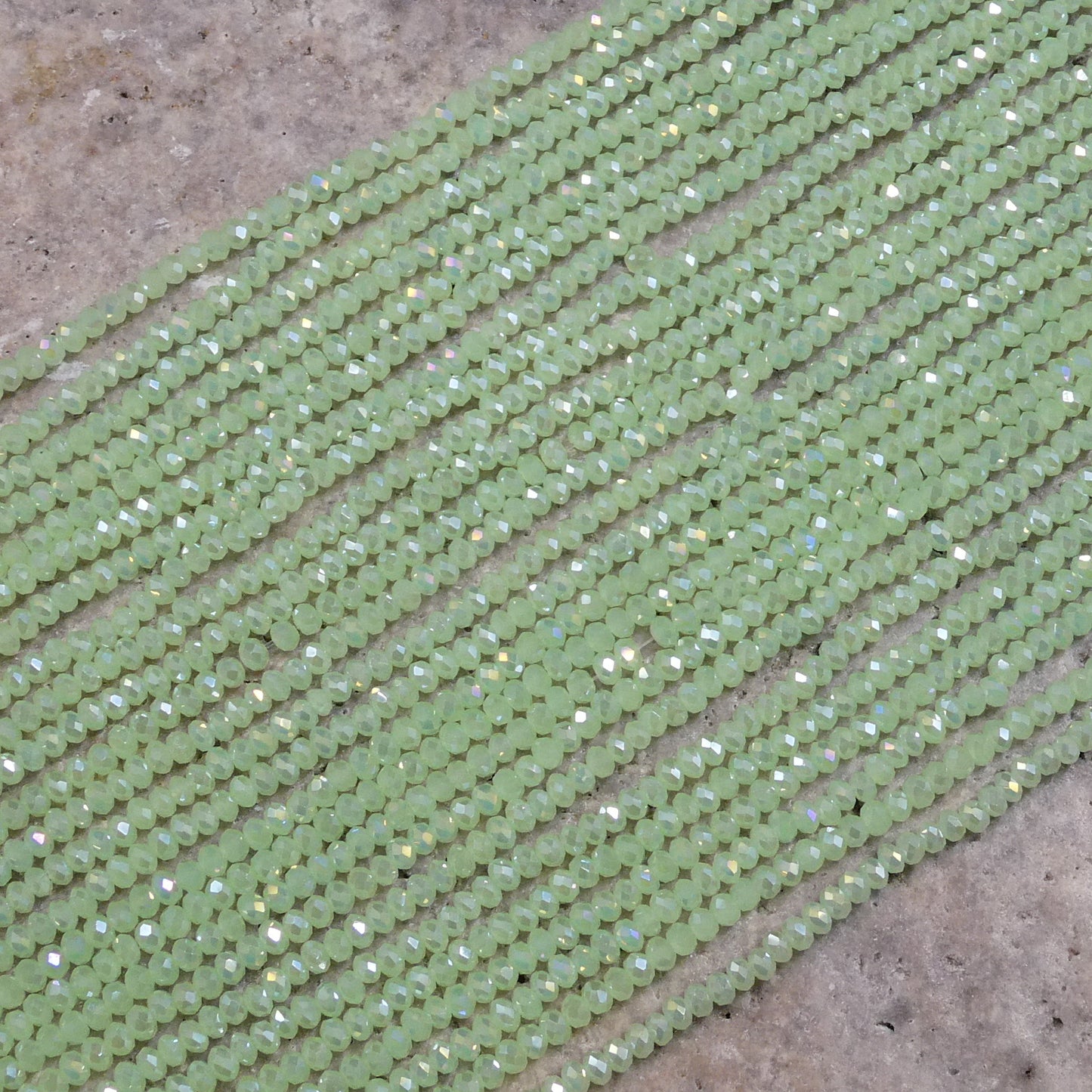 Crystal Rondelle Chrysolite Opal, 2mm 4mm 6mm 8mm