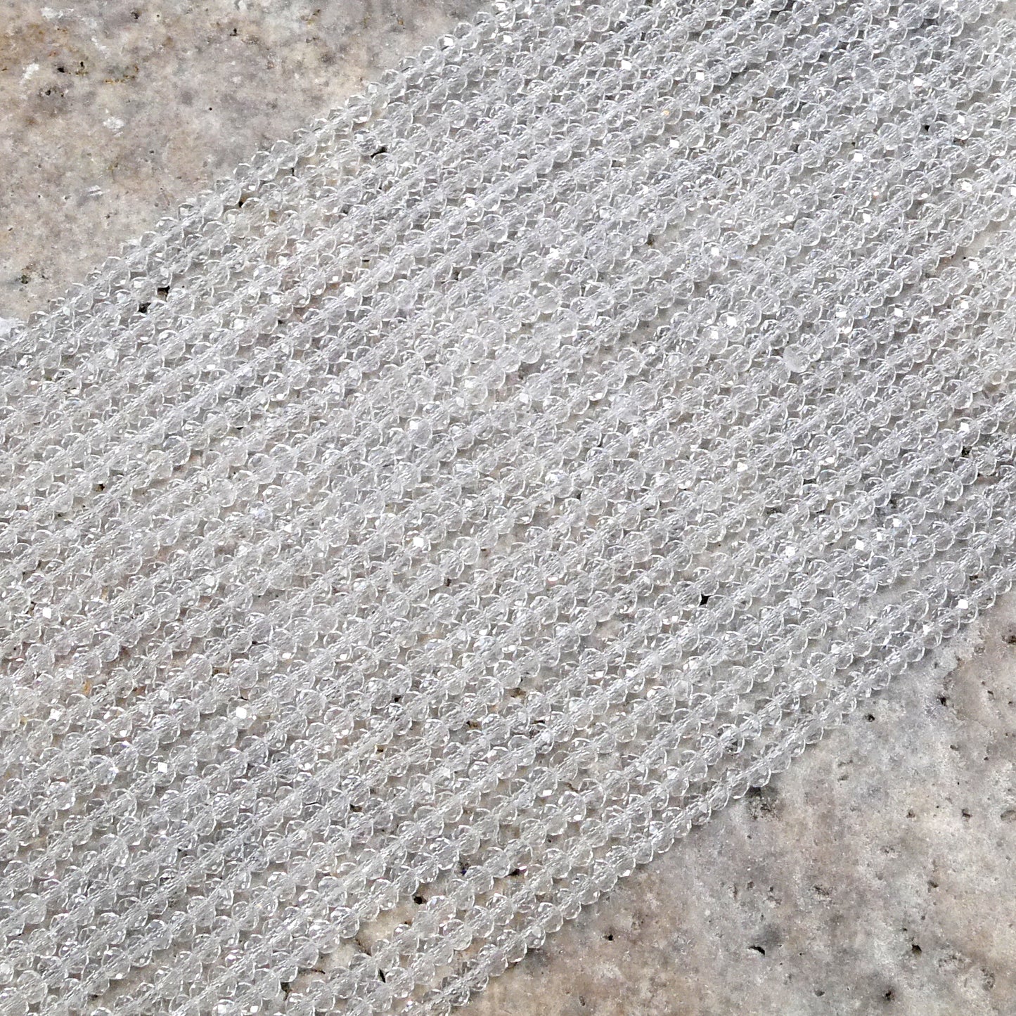 Crystal Rondelle Clear (No AB), 2mm 4mm 6mm 8mm