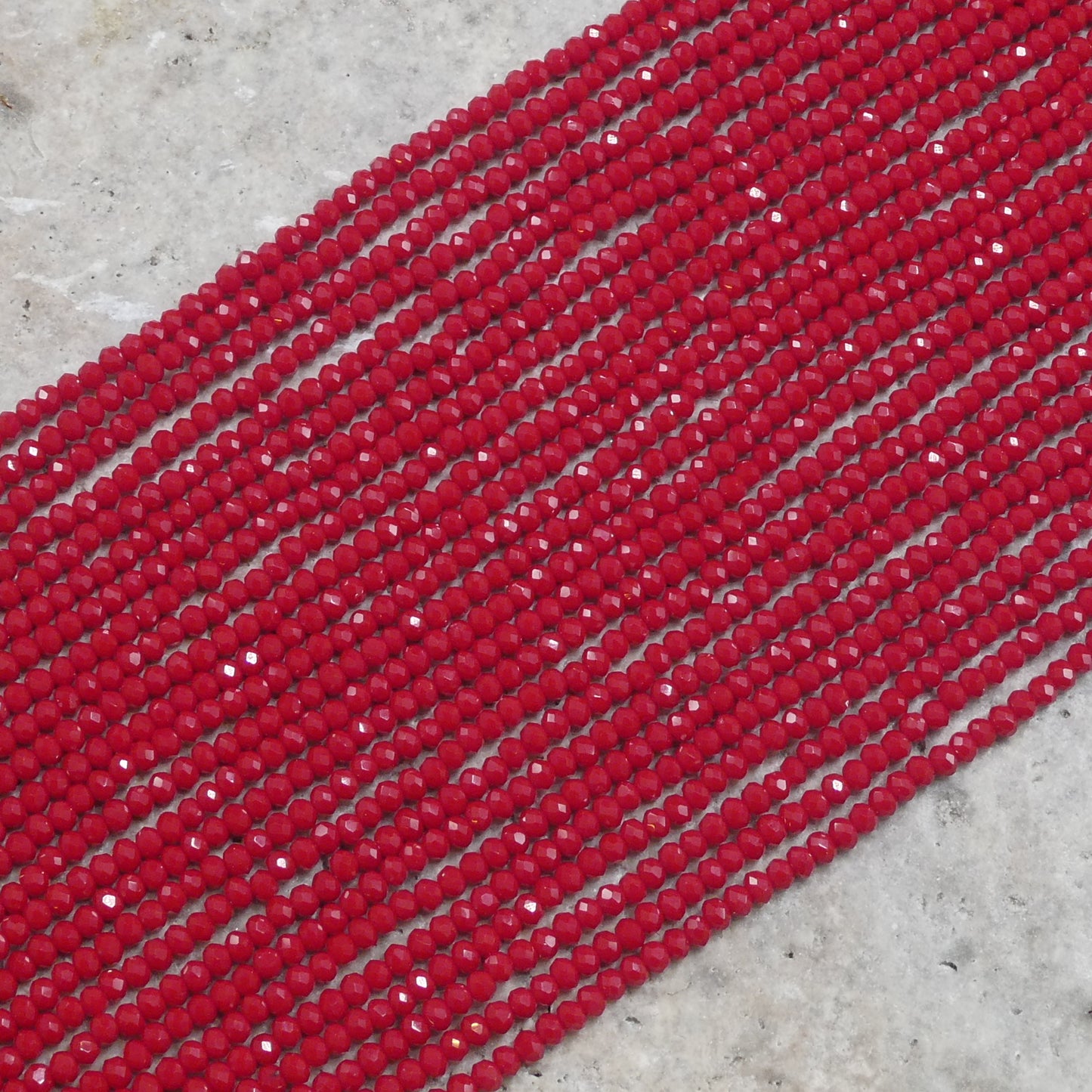 Crystal Faceted Rondelle Dark Red Coral, 2mm 4mm 6mm 8mm