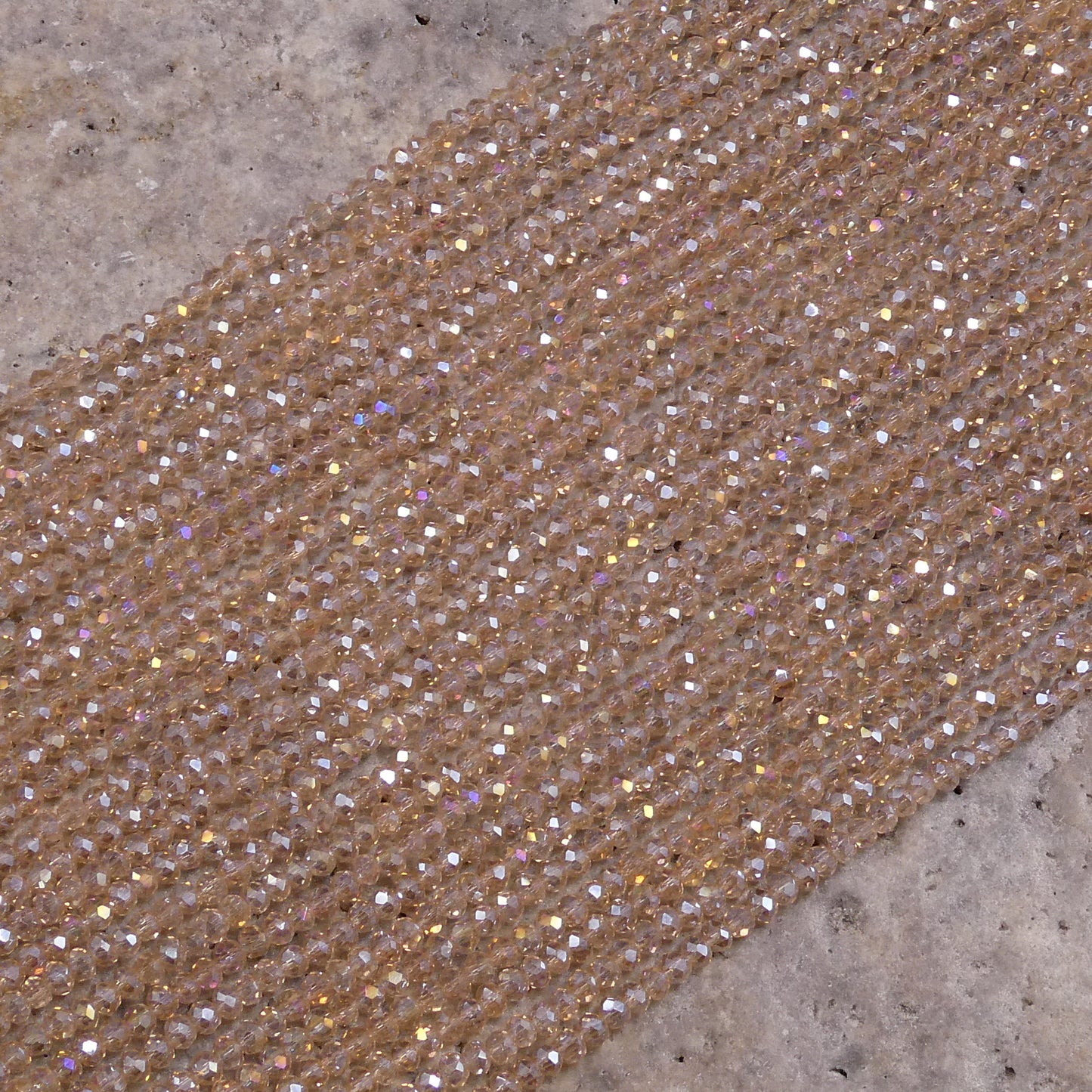 Crystal Faceted Rondelle Light Smoked Topaz AB, 2mm 4mm 6mm 8mm