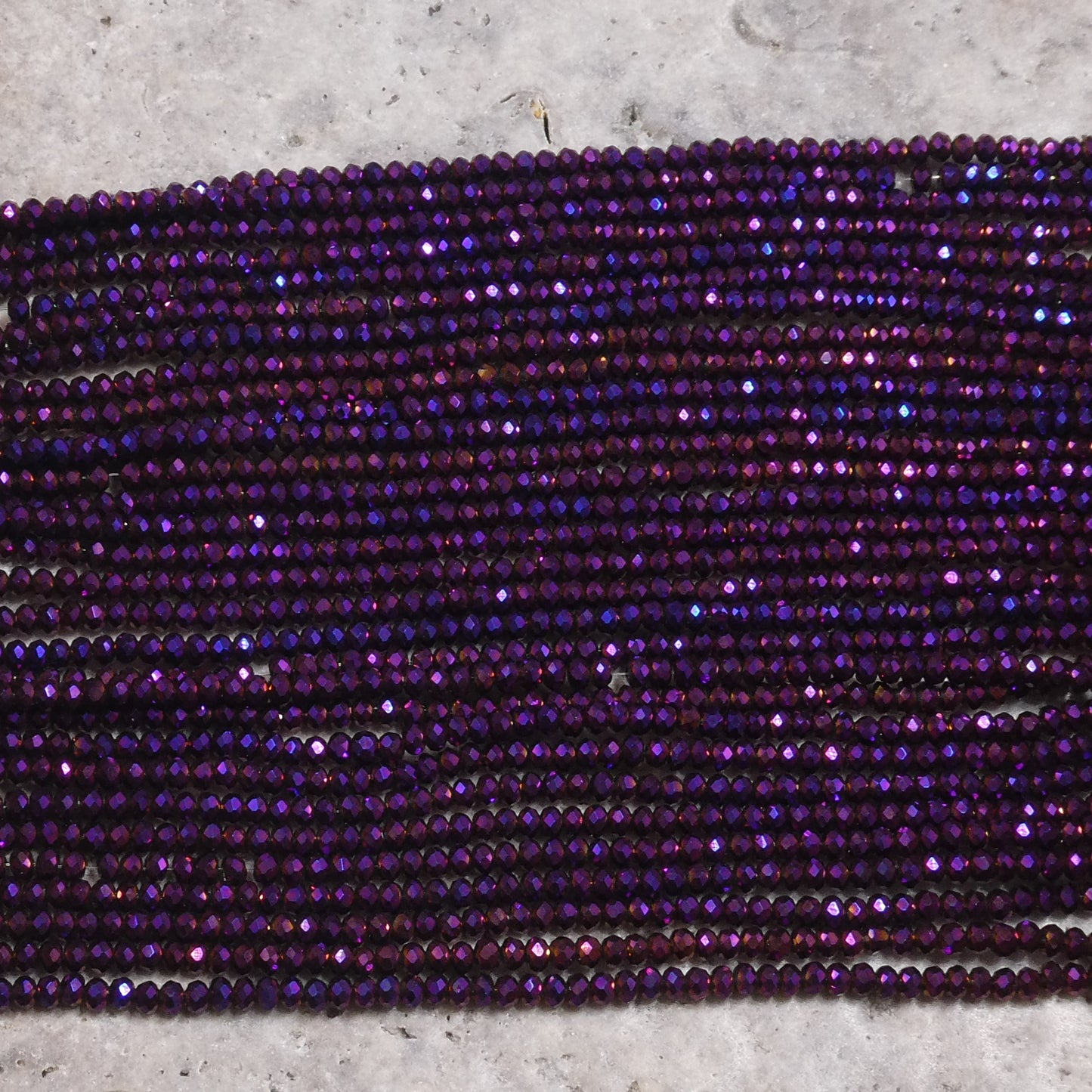 Crystal Faceted Rondelle Metallic Purple, 2mm 4mm 6mm 8mm