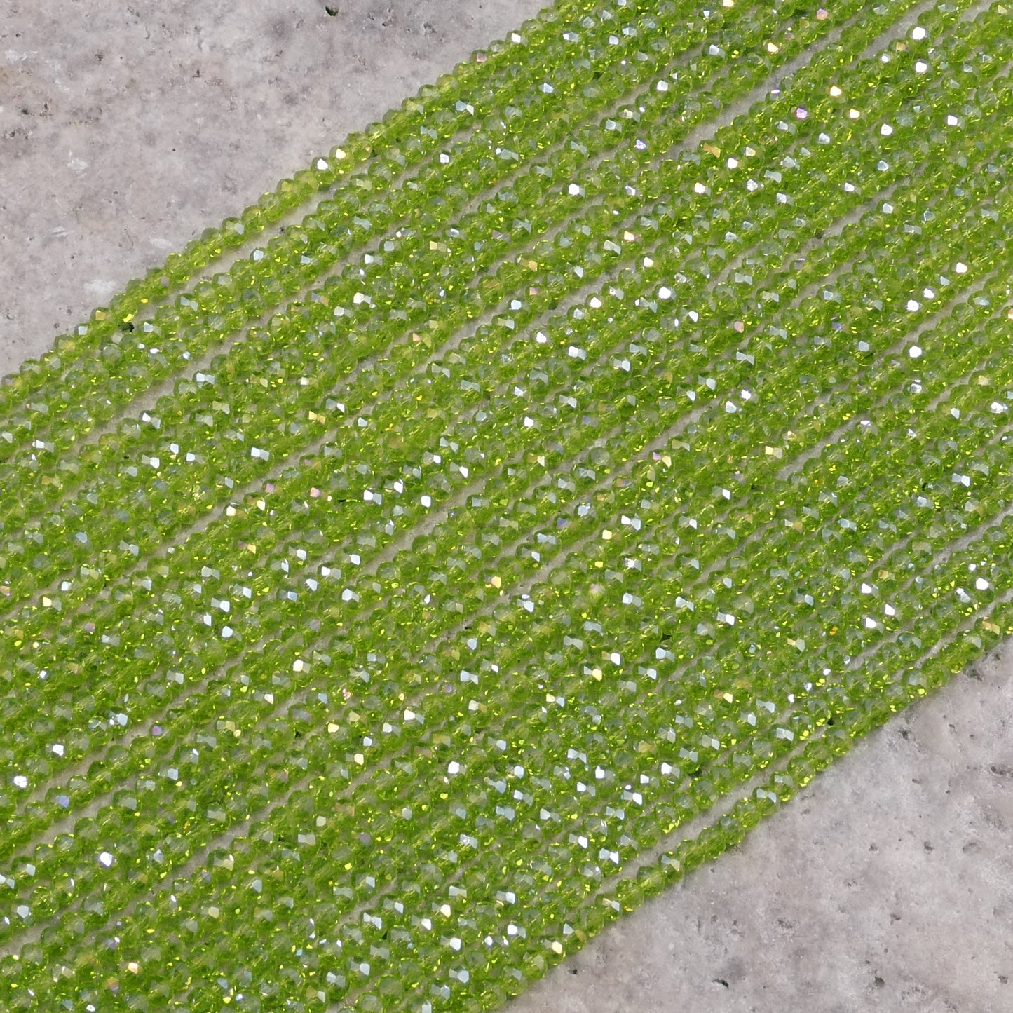 Crystal Faceted Rondelle Olivine Green AB, 2mm 4mm 6mm 8mm