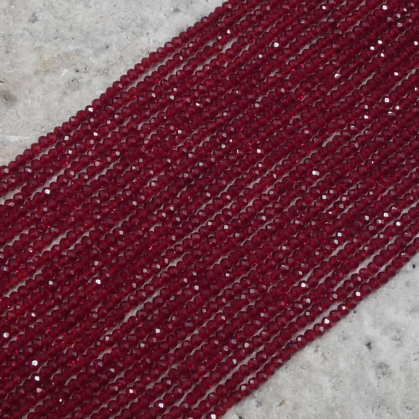 Crystal Faceted Rondelle Ruby Red, 2mm 4mm 6mm 8mm