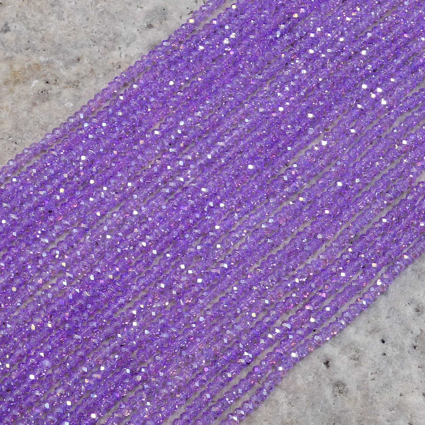Crystal Faceted Rondelle Violet AB, 2mm 4mm 6mm 8mm