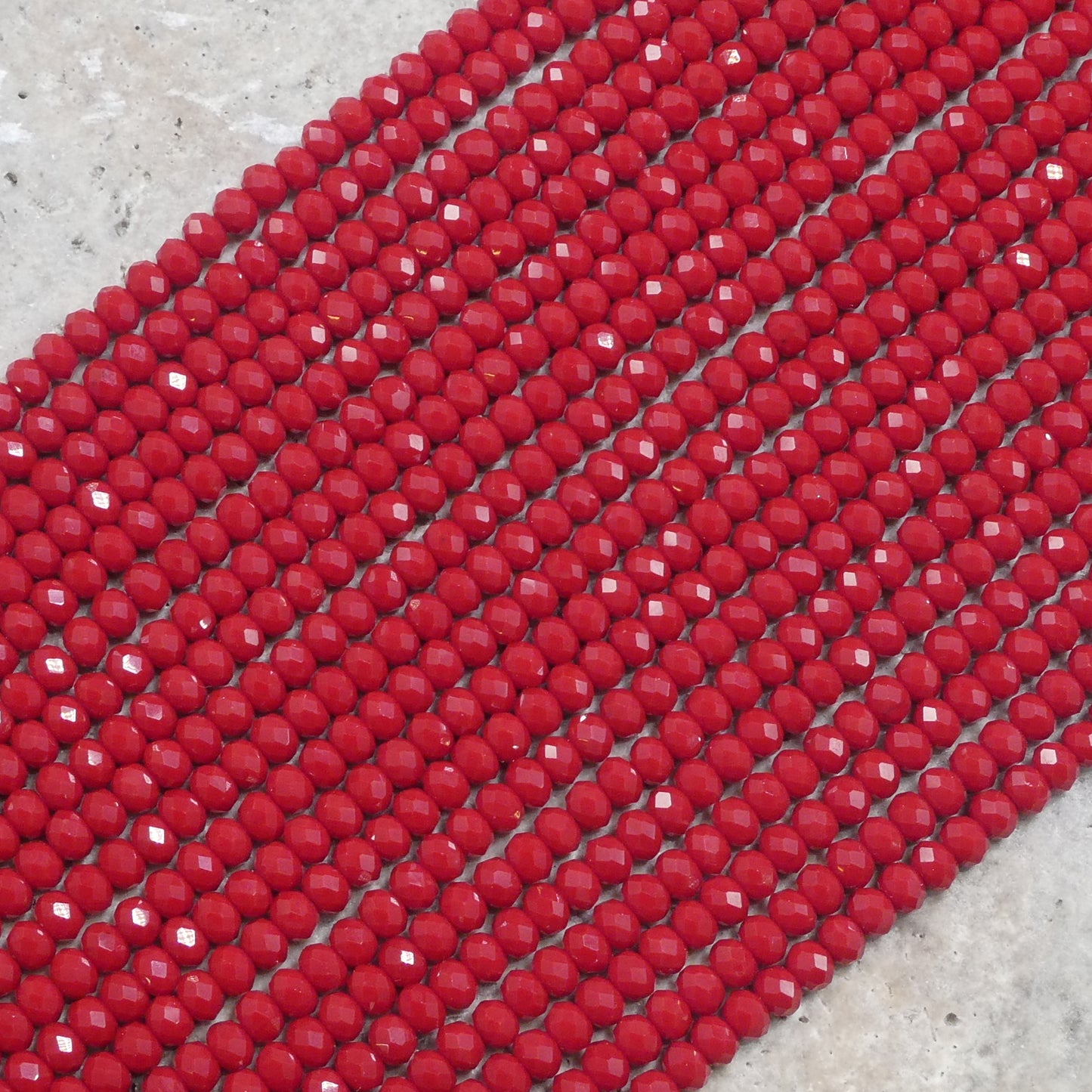 Crystal Faceted Rondelle Dark Red Coral, 2mm 4mm 6mm 8mm