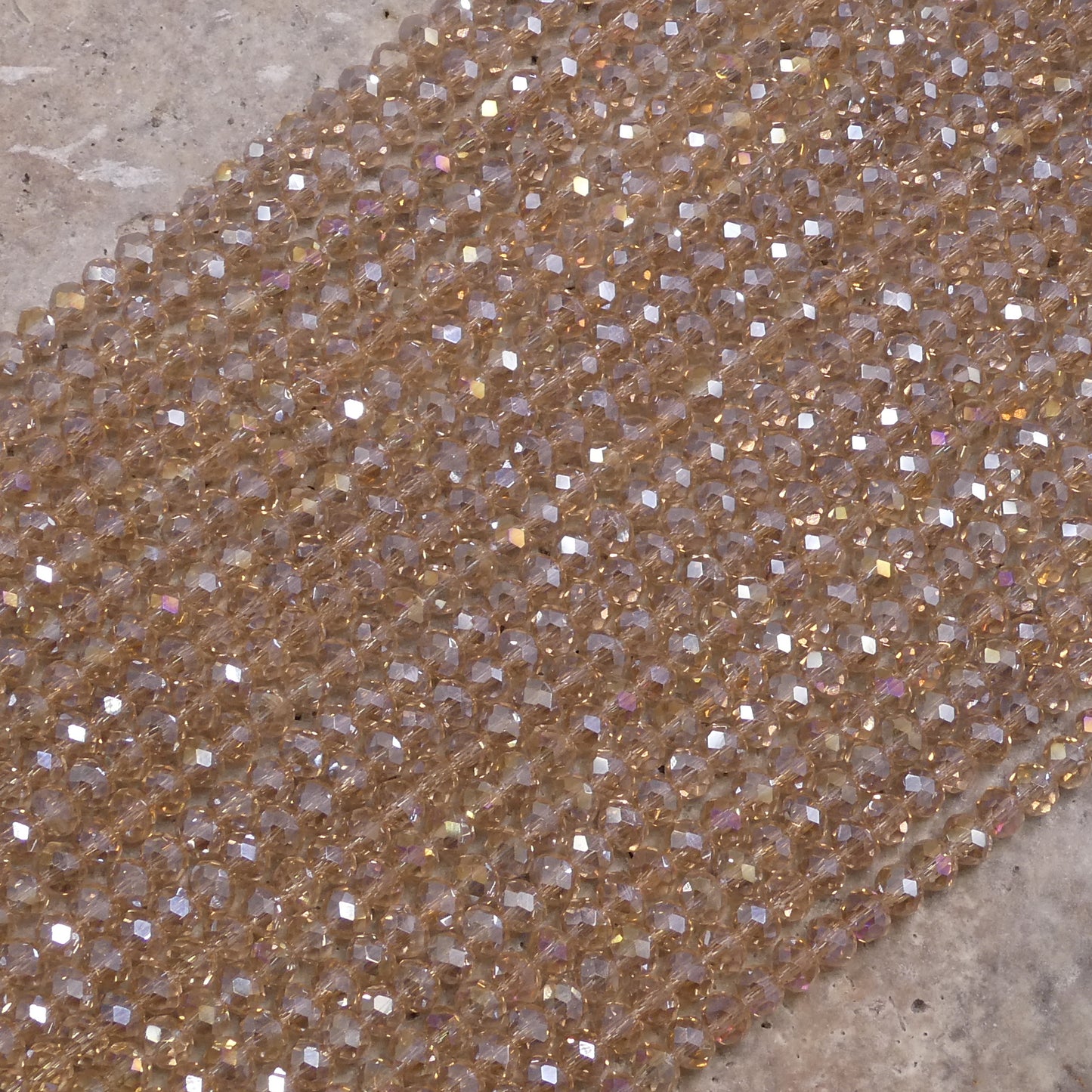 Crystal Faceted Rondelle Light Smoked Topaz AB, 2mm 4mm 6mm 8mm