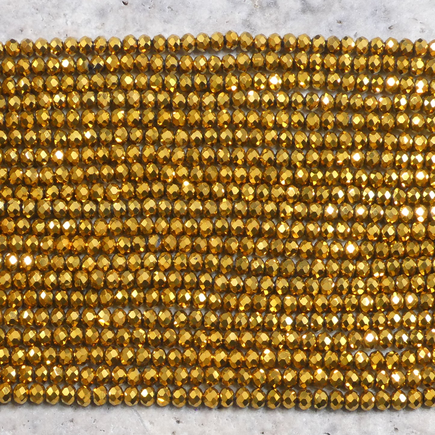 Crystal Faceted Rondelle Metallic Gold, 2mm 4mm 6mm 8mm