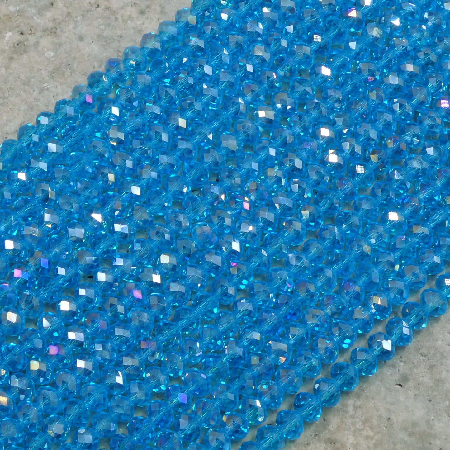 Crystal Rondelle Aquamarine AB, 2mm 4mm 6mm 8mm