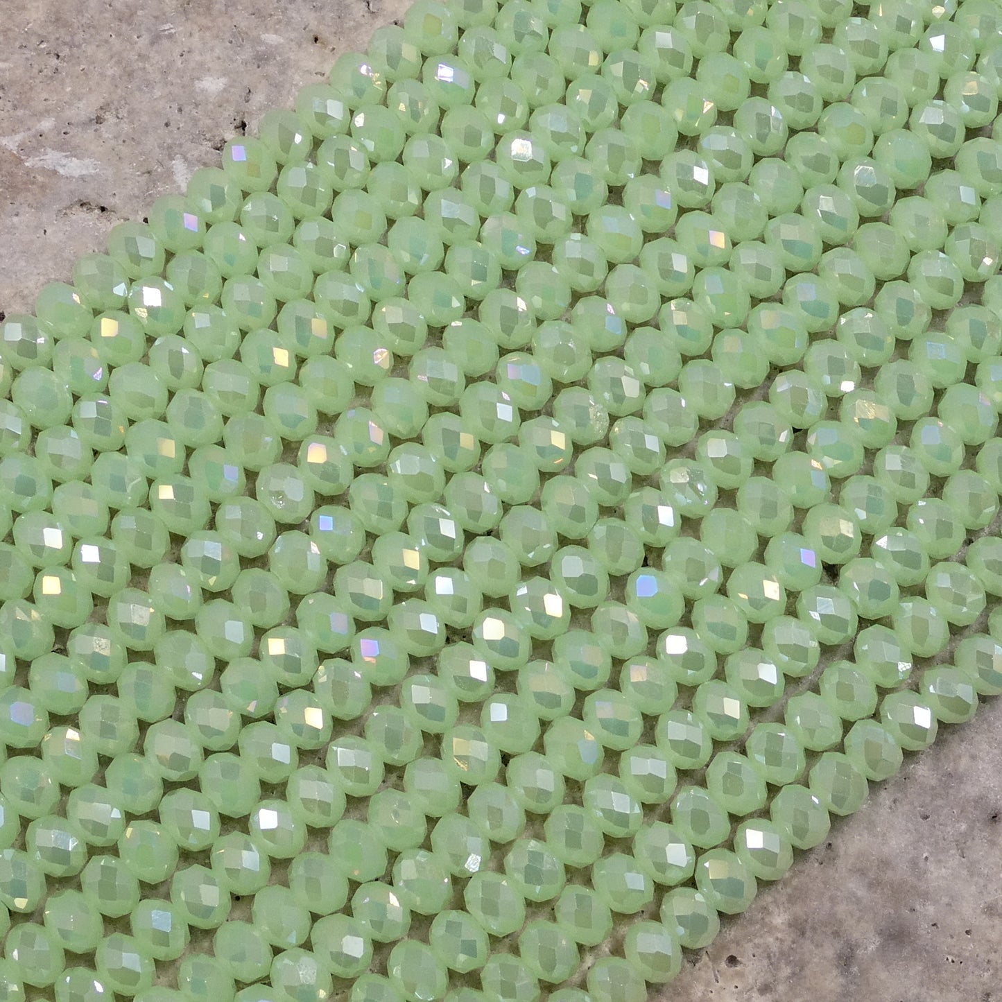 Crystal Rondelle Chrysolite Opal, 2mm 4mm 6mm 8mm