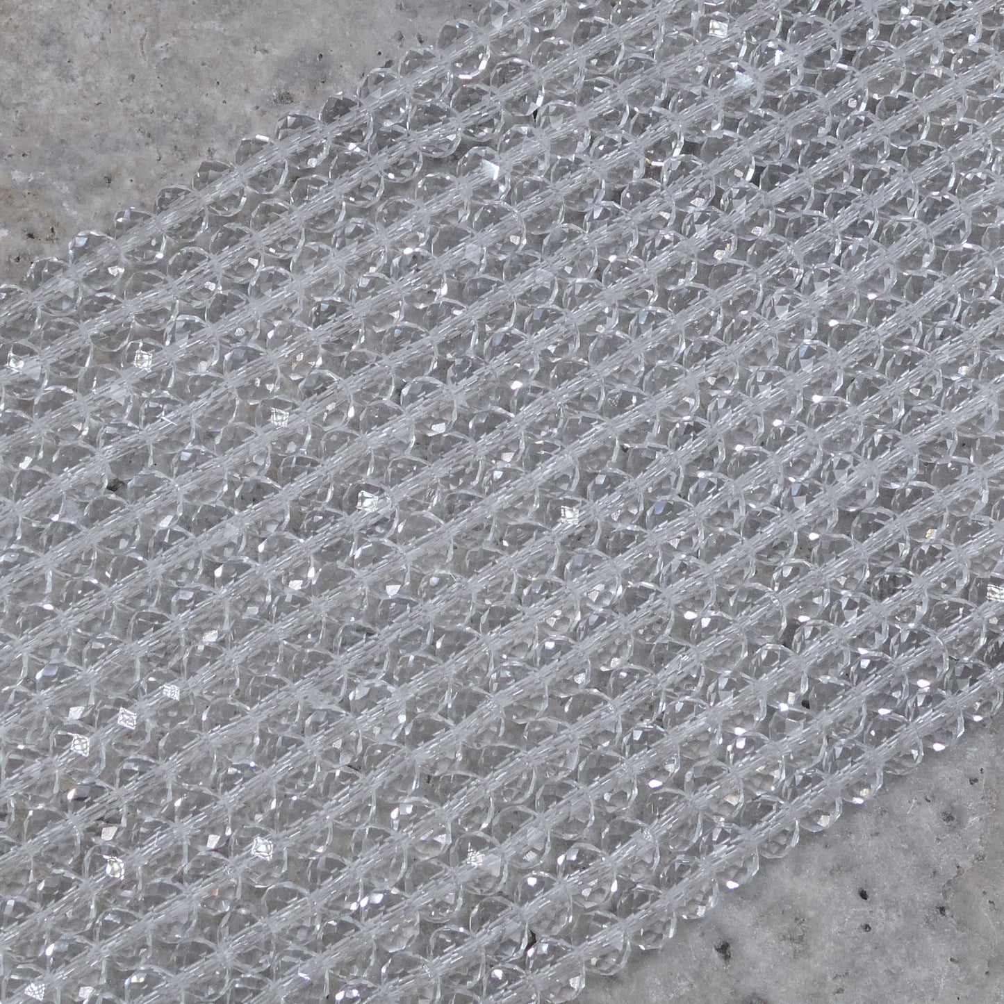 Crystal Rondelle Clear (No AB), 2mm 4mm 6mm 8mm
