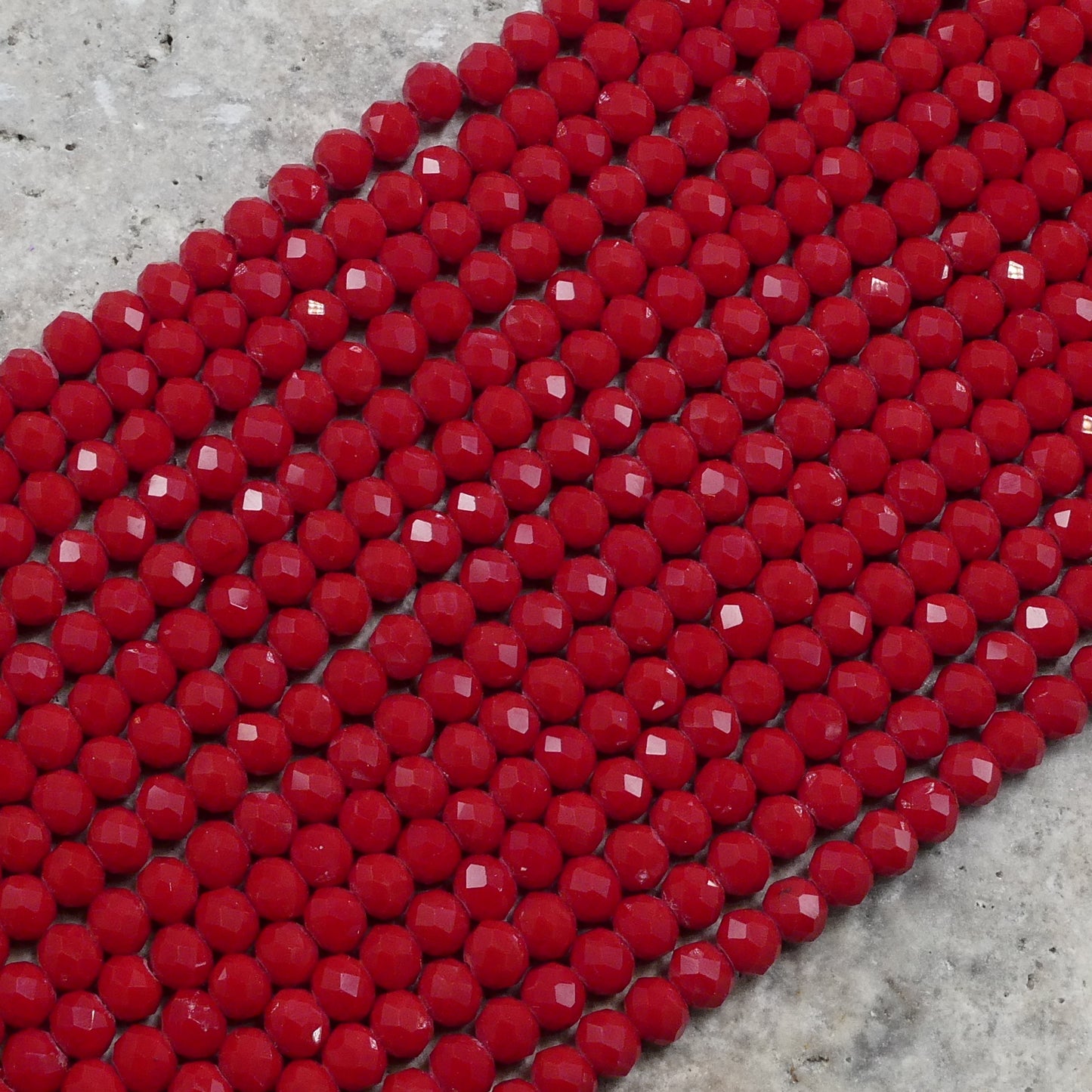 Crystal Faceted Rondelle Dark Red Coral, 2mm 4mm 6mm 8mm
