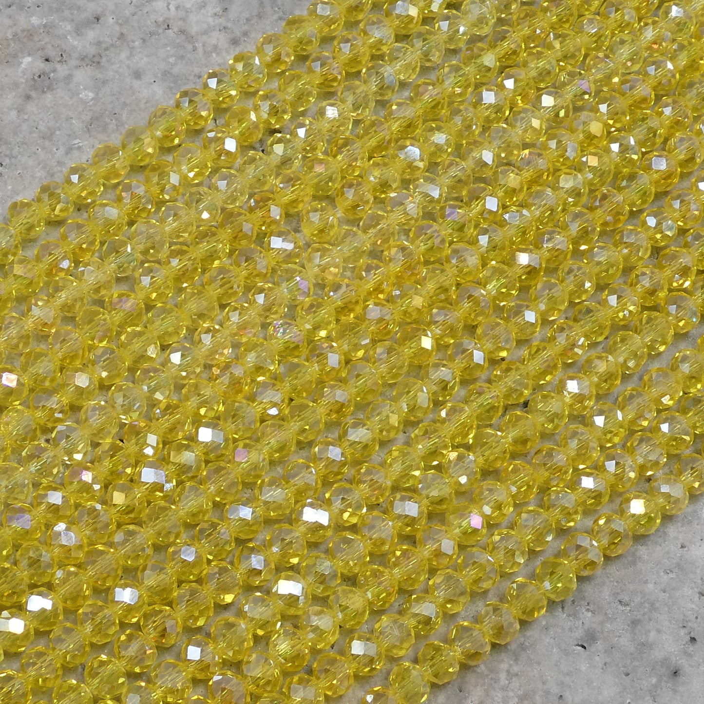 Crystal Faceted Rondelle Sunflower AB, 2mm 4mm 6mm 8mm