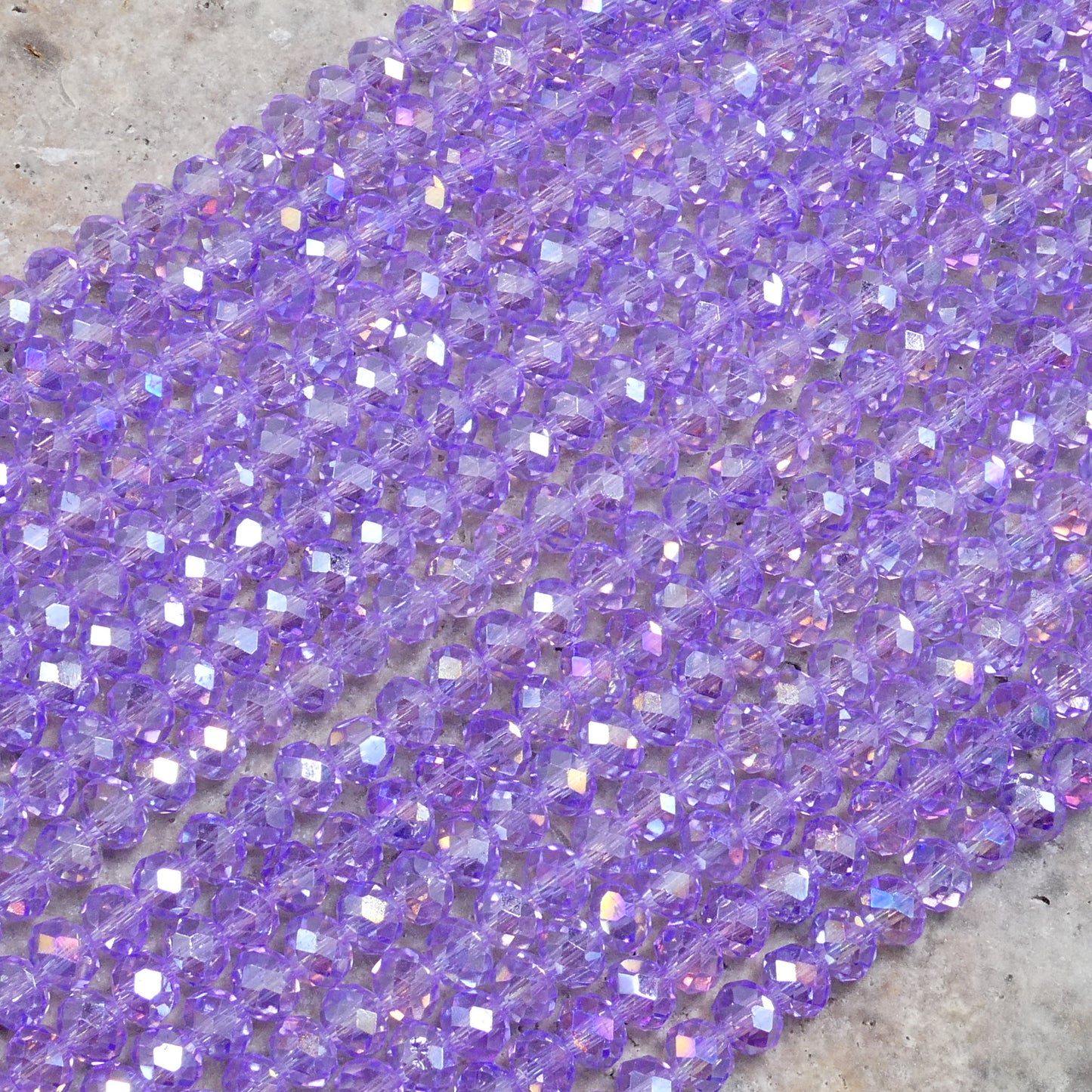Crystal Faceted Rondelle Violet AB, 2mm 4mm 6mm 8mm