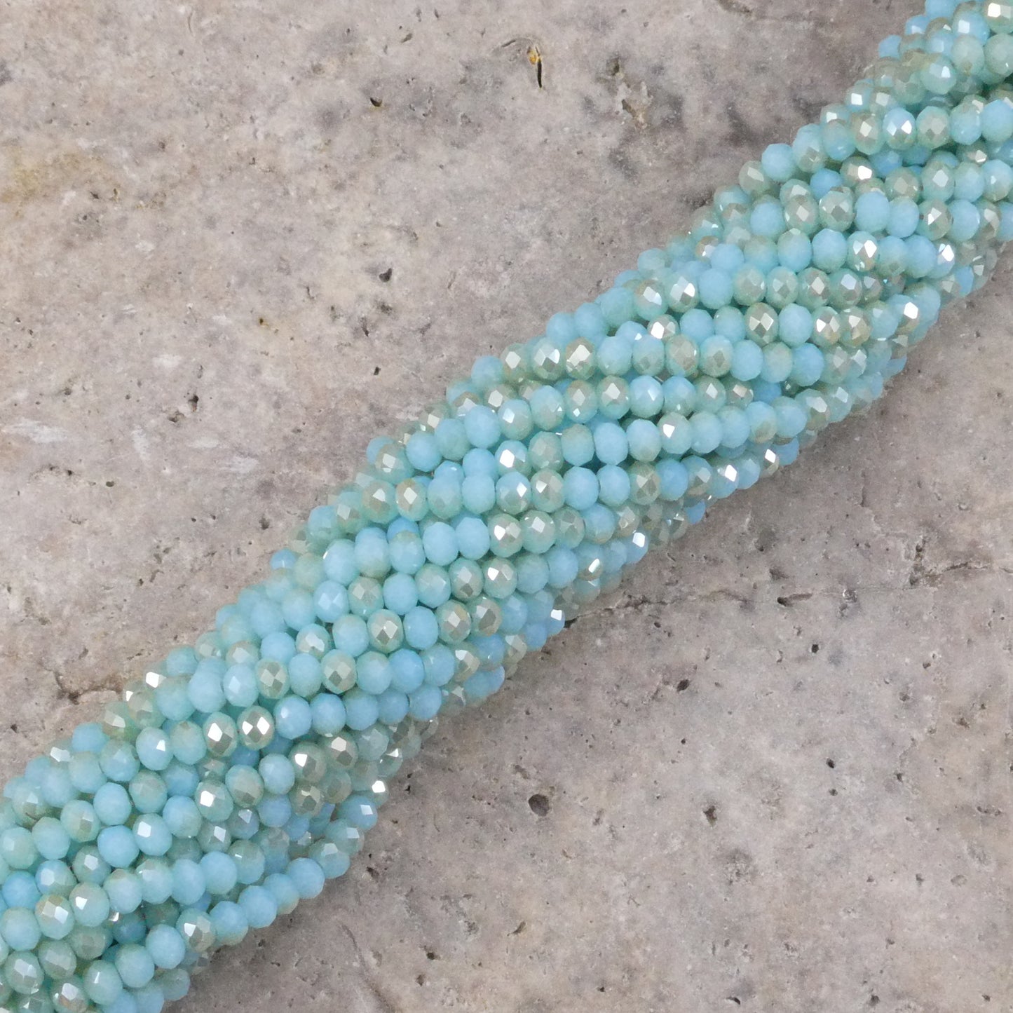 Crystal Rondelle Metallic Turquoise & Brown, 2mm 4mm 6mm 8mm