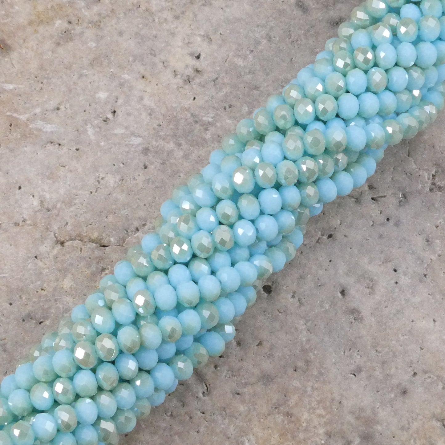 Crystal Faceted Rondelle Metallic Turquoise & Brown, 2mm 4mm 6mm 8mm