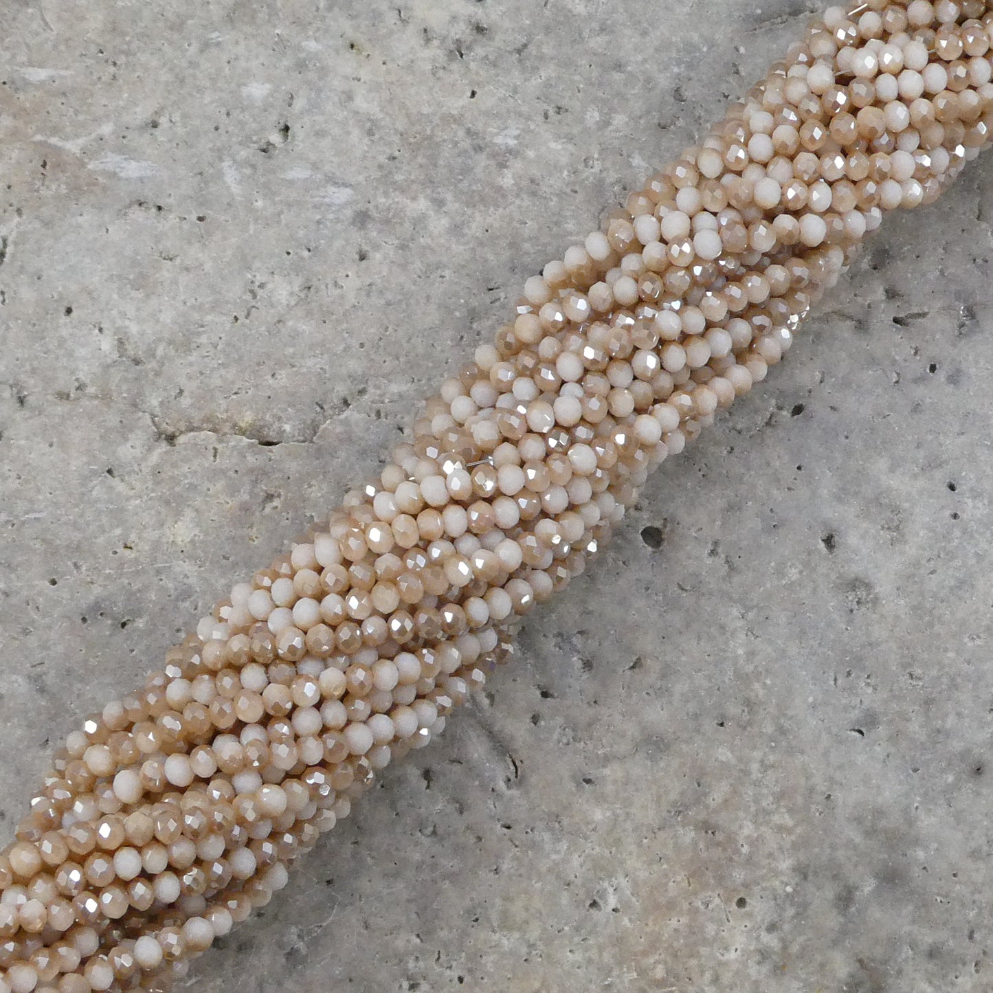 Crystal Faceted Rondelle Metallic Beige & Gold, 2mm 4mm 6mm 8mm