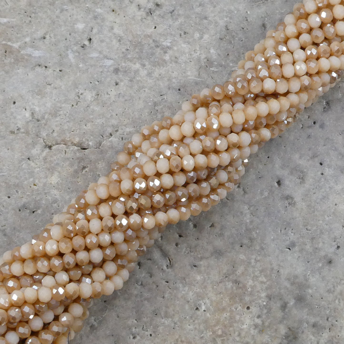 Crystal Faceted Rondelle Metallic Beige & Gold, 2mm 4mm 6mm 8mm