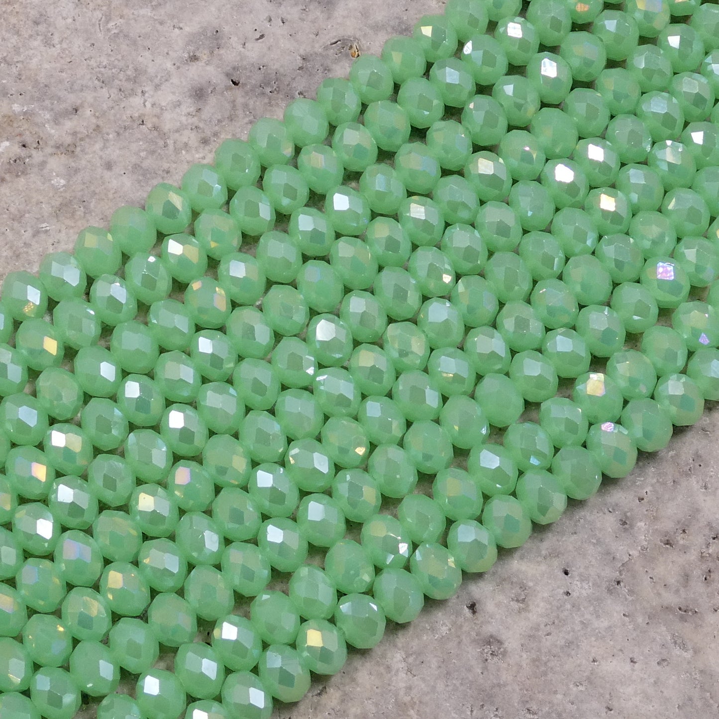 Crystal Faceted Rondelle Chrysolite Opal, 2mm 4mm 6mm 8mm