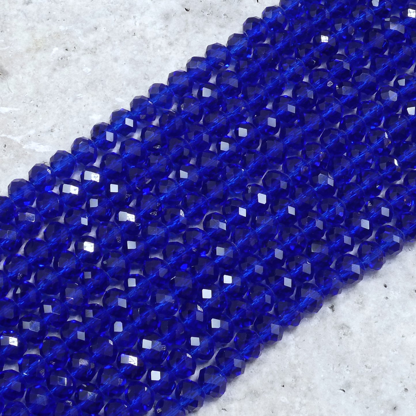 Crystal Faceted Rondelle Cobalt Blue, 2mm 4mm 6mm 8mm