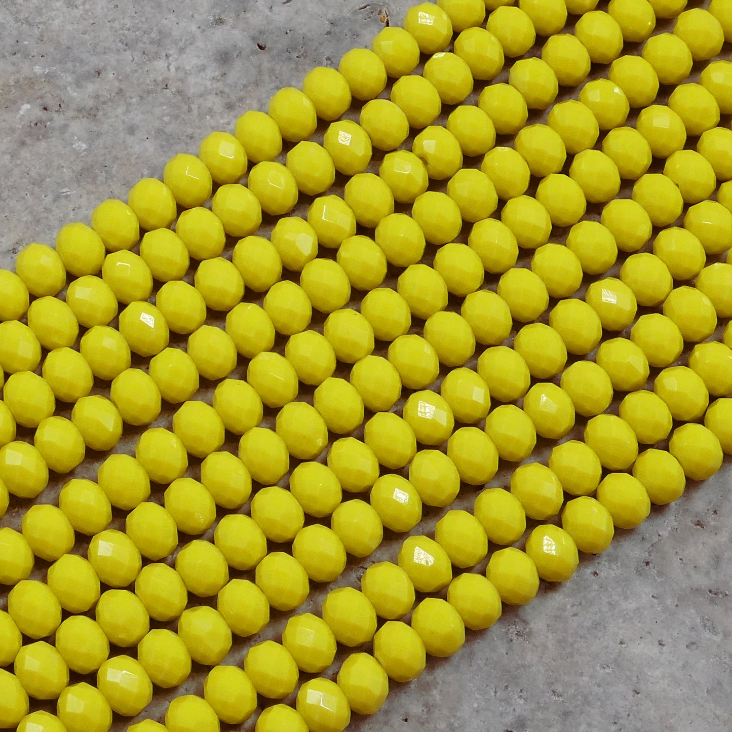 Crystal Faceted Rondelle Neon Yellow, 2mm 4mm 6mm 8mm