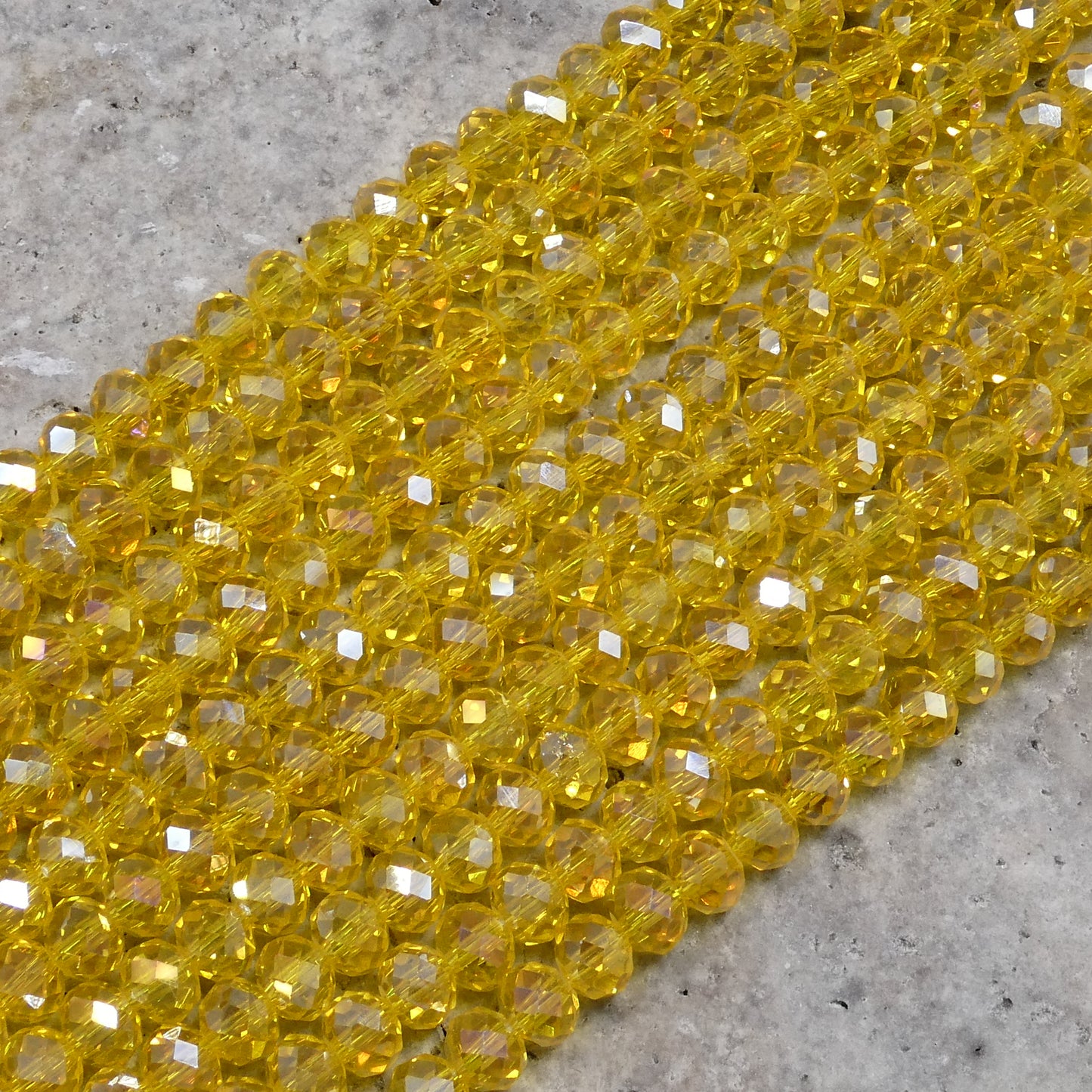 Crystal Faceted Rondelle Sunflower AB, 2mm 4mm 6mm 8mm