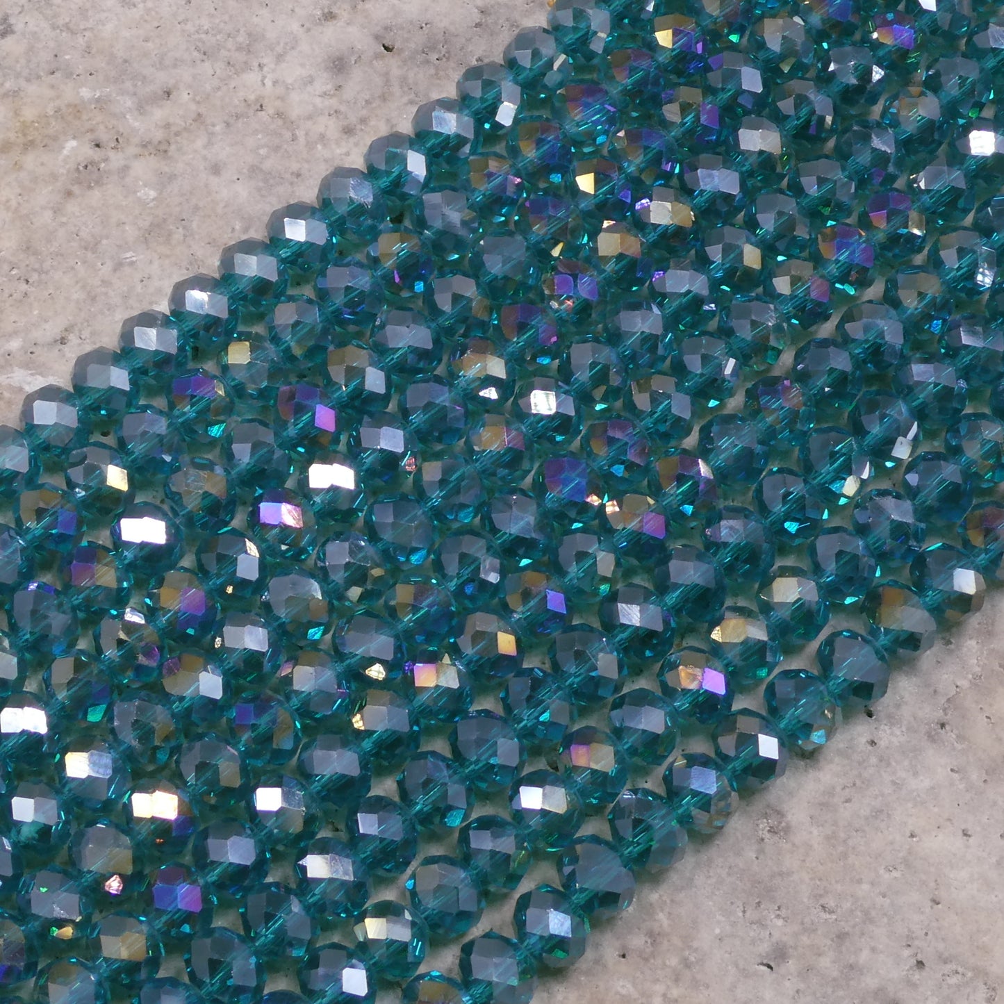 Crystal Faceted Rondelle Blue Zircon AB, 2mm 4mm 6mm 8mm