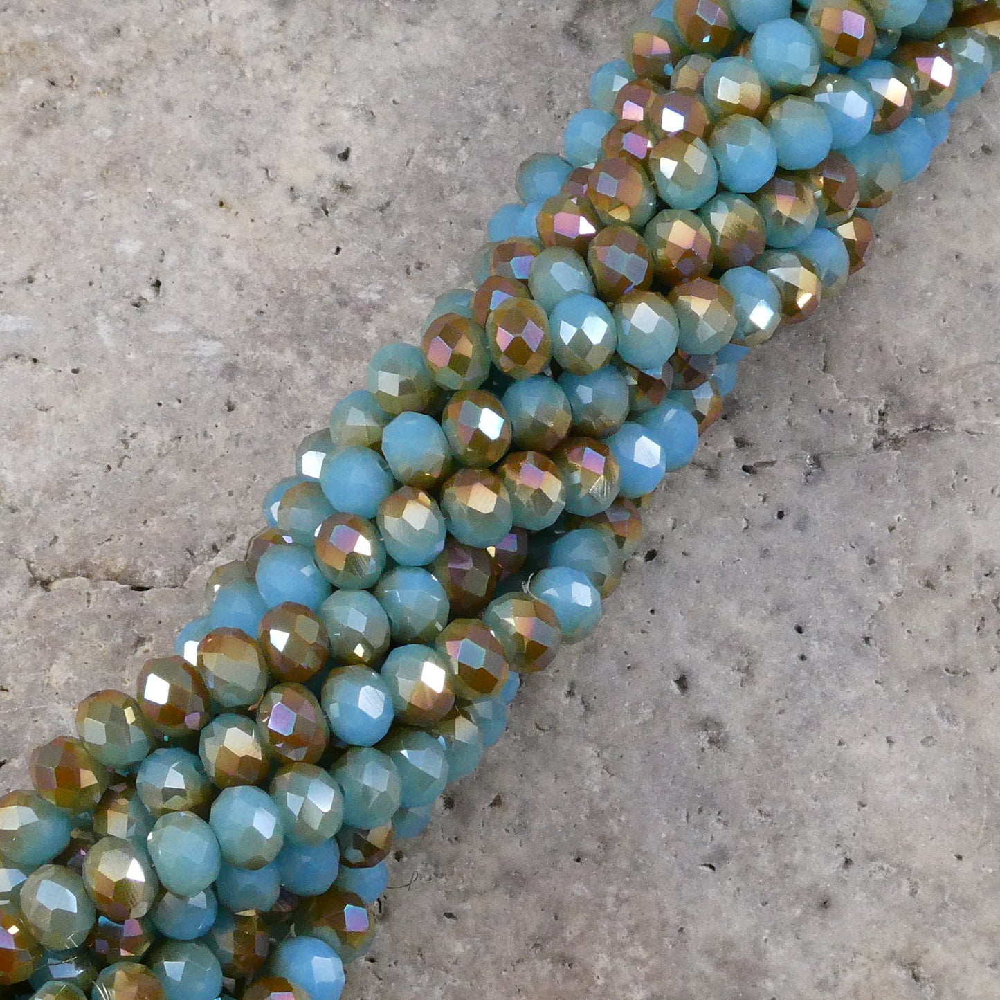 Crystal Faceted Rondelle Metallic Two Color, 2mm 4mm 6mm 8mm