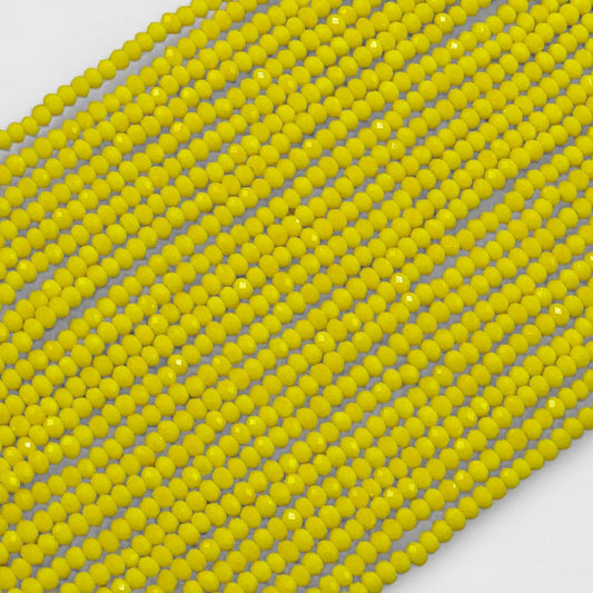 Crystal Faceted Rondelle Neon Yellow, 2mm 4mm 6mm 8mm