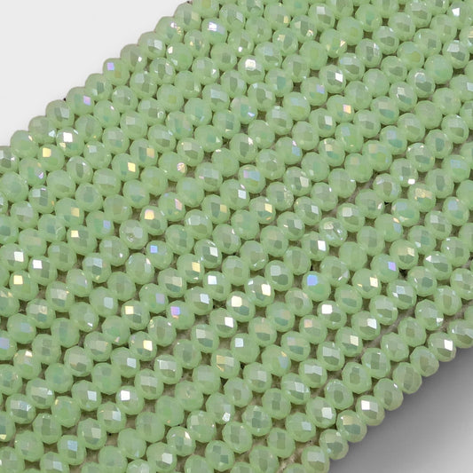 Crystal Faceted Rondelle Chrysolite Opal, 2mm 4mm 6mm 8mm