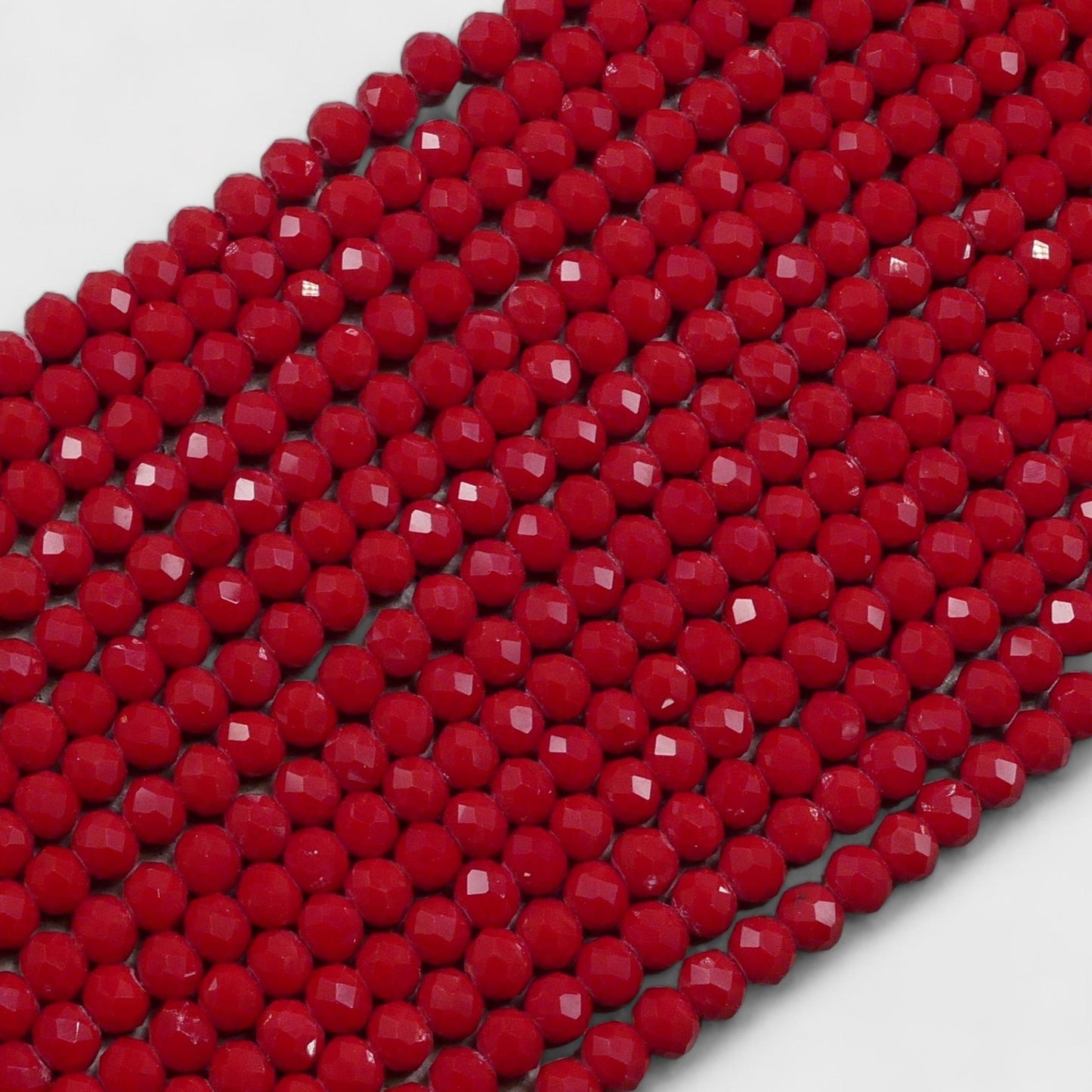 Crystal Faceted Rondelle Dark Red Coral, 2mm 4mm 6mm 8mm