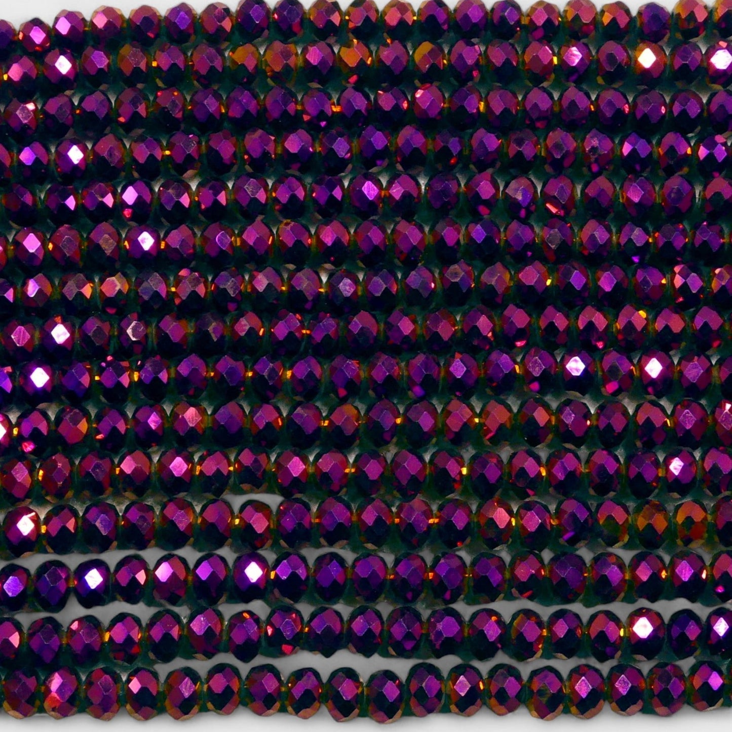 Crystal Faceted Rondelle Metallic Purple, 2mm 4mm 6mm 8mm