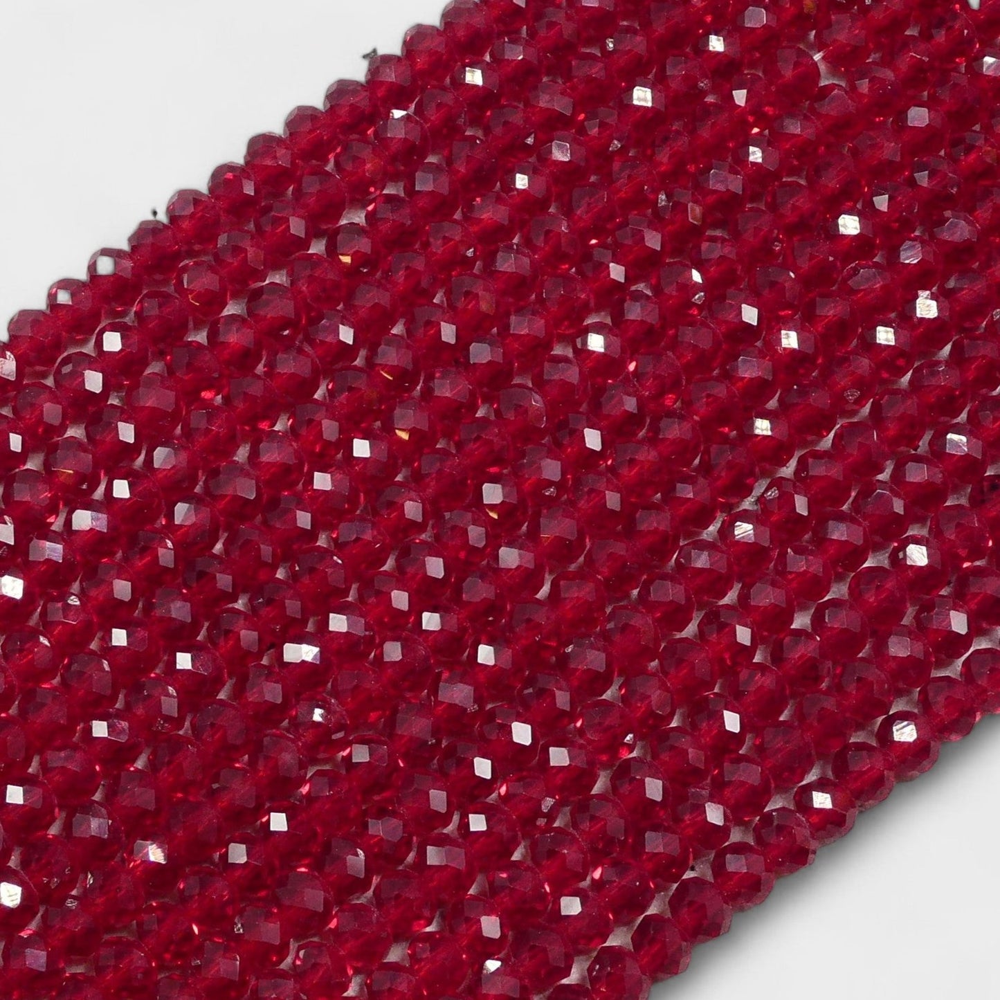Crystal Faceted Rondelle Ruby Red, 2mm 4mm 6mm 8mm
