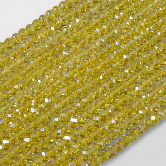 Crystal Faceted Rondelle Sunflower AB, 2mm 4mm 6mm 8mm