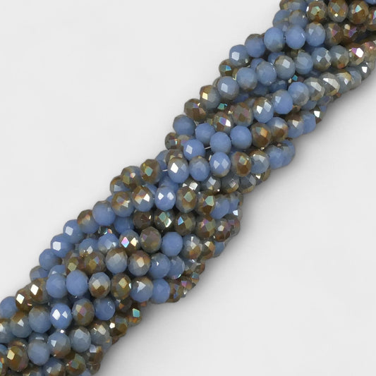 Crystal Faceted Rondelle Metallic Charcoal, 2mm 4mm 6mm 8mm