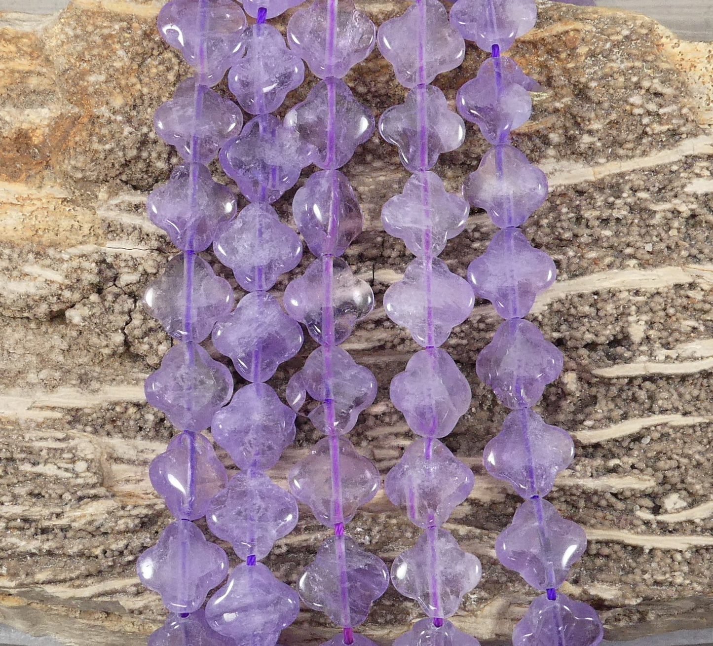 Lavender Amethyst 4 Leaf Clover Shapes