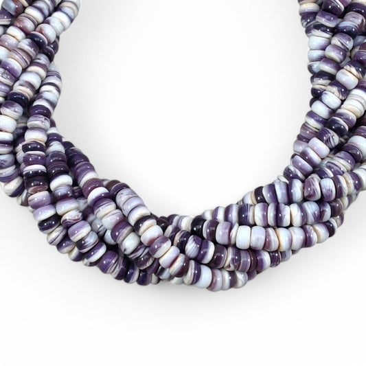 Wampum Quahog Shell, Grade A Rondelle 8mm